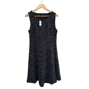 Talbots Women’s Berekley Black White Tweed Seamed Fit and Flare Dress Size 8 NWT